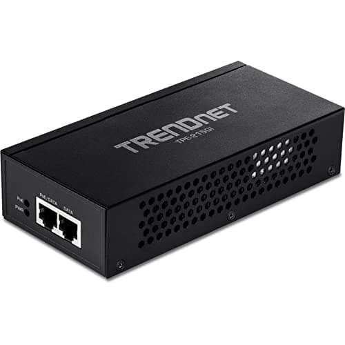 Image of TRENDnet 2.5G PoE+ Injector, TPE-215GI, PoE (15.4W) or PoE+ (30W), Converts a non-PoE Port to a PoE+ 2.5G Port, 2.5GBASE-T Compliant, Integrated Power Supply, Network a PoE device upto 100m, Black