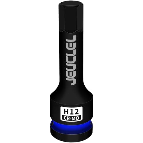 Image of JEUCLEL 12mm Hex Impact Bit Socket, H12 1/2-Inch Impact Drive Allen Socket, Cr-Mo Steel Lengthen Hex Screwdriver Adapter for Electric Ratchet Wrenches Fastening Screws
