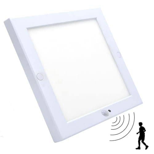 Image of Wondlumi 18W PIR Ceiling Lights Motion Sensor, Indoor Ultra Slim LED Panel Light 1800lm Square for Hallway Porch Stairs, 240V Cool White 6000K