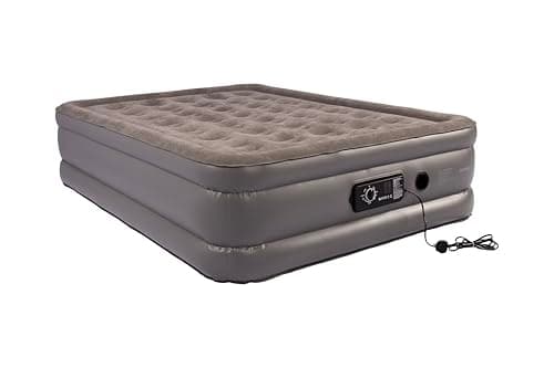 Image of Vango Blissful Double Airbed with Built in Electric Pump, Automatic Silent Top Up Inflatable Mattress, Blow Up Camping Bed for Home, Guest Bed, Custom Comfort Settings, Flocked Surface 191x140x46 cm