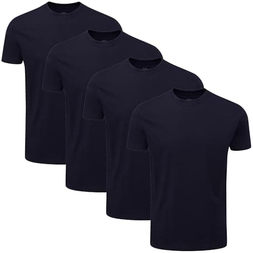 Image of uniplen 4 Pack Plain Crew Neck T-Shirt (XL, Dark Navy (0125))