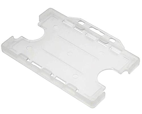 Image of Customcard Ltd Double-Sided ID Card Holder - Secure, Clear Plastic for 2 Credit-Sized Cards (85mm x 54mm) - Durable, Lightweight for Work, School, Events - ID Card Holder for Lanyard (Clear,Pack of 1)