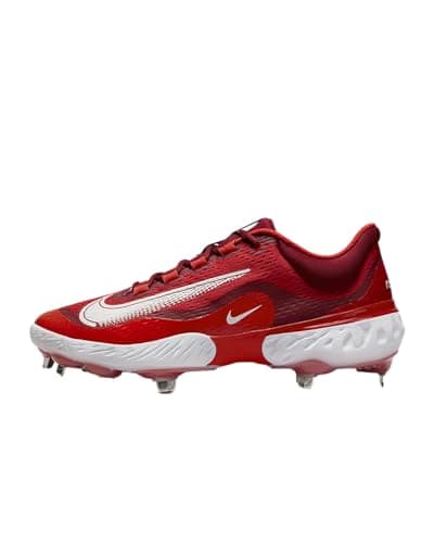 Image of Nike Alpha Huarache Elite 4 Low White/Black Men's Baseball Cleat US, Red/White, 13 UK