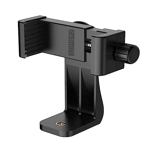 Image of Tripod Mount, Cell Phone Tripod Holder Clip, 1/4" Swivel Mount Adapter, 360 Degree Rotation & Fixed 2 in 1, Smartphone Camera Holder, Mobile Phone Clamp for All Smartphones with Width 56mm to 105mm