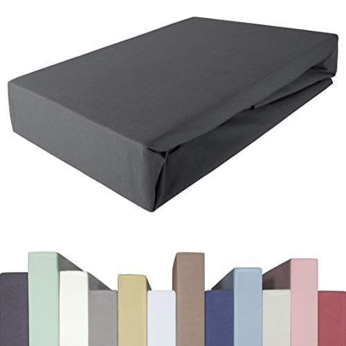 Image of Edda Lux Topper Fitted Sheet 180 x 200 cm Premium Quality 190 g/m² 95% Cotton + 5% Elastane Box Spring Bed Jersey Fitted Sheet