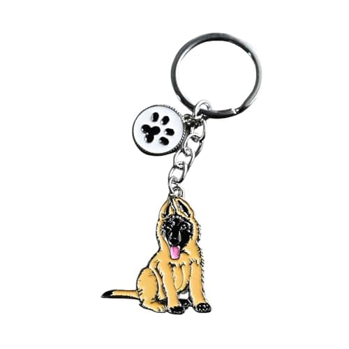 Image of BT Bear Dog Key-ring Keychain, Metal Dog ID Tag, German Shepherd