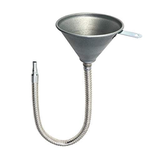 Image of QWORK® 5.5'' / 140mm Steel Bendable Universal Spout Funnel with filter for All Oils, Water, Diesel Fuel and Other Liquids, length 630mm