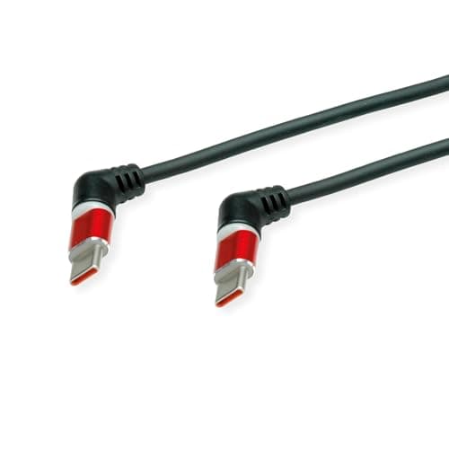 Image of ROLINE USB 2.0 Cable, Type-C - Type-C, ST/ST, 360° Rotation, Black/Red, 2 m