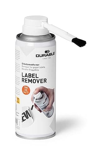 Image of Durable Label Remover for Adhesive Stickers, Strong Cleaner Dissolves Glue, Tape, Sticky Residue, Wine Labels and more, 200ml Spray and Brush