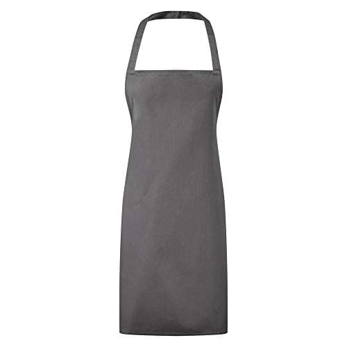 Image of Premier Ladies/Womens Essential Bib Apron/Catering Workwear (One Size) (Dark Grey)