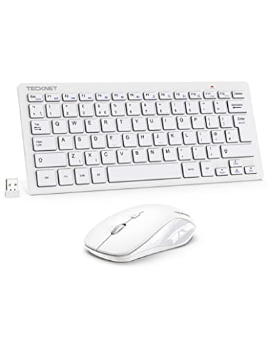 Image of TECKNET Mini Wireless Keyboard and Mouse Set, 2.4G Cordless USB Keyboard and Silent Mouse Combo with Nano USB Receiver, 12 Multimedia Shortcuts for Computer, PC, Laptop, Desktop, Smart TV