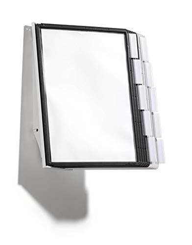 Image of Durable SHERPA Display Panel Wall Unit | 10 Panels in Black and Grey | Ideal for Storing and Display ing A4 Documents