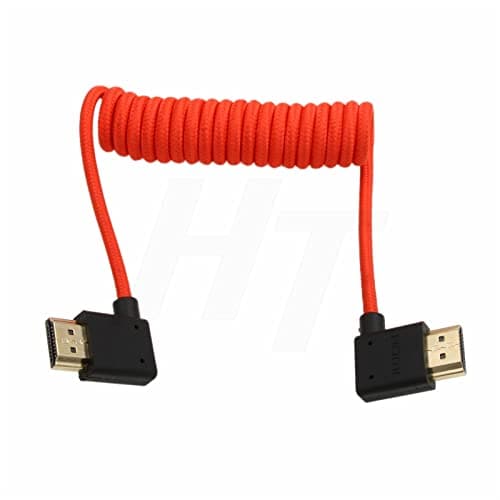 Image of HangTon HDMI 2.1 HDMI 4K 120fps 8K 60fps Cable for ATOMOS Ninja V Sony A7siii Canon C300 C500 Ronin RS2 Monitor Camera Right Left Angle Type A Braided Coiled