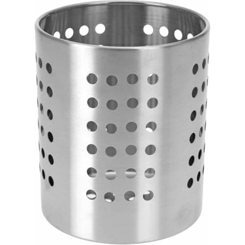 Image of Carousel Home Stainless Steel Kitchen Cutlery Holder Pot | Kitchen Utensil Drying Rack Cutlery Caddy Case | Multi-Purpose Organiser for Silverware - 13cm