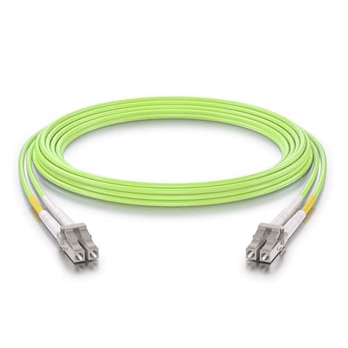 Image of 10Gtek LC to LC OM5 Fiber Patch Cable - 1G/10G/40G/100G Multi-Mode Jumper Duplex MMF 50/125μm LSZH Fiber Optic Cord, Green, 7-Meter(22.9-ft)
