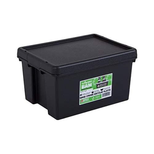 Image of Wham Bam Storage Boxes with Lid, 100% Recycled Super Strong Shockproof Reusable 16L 38.5 x 29 x 21.5 cm Black 1 Box