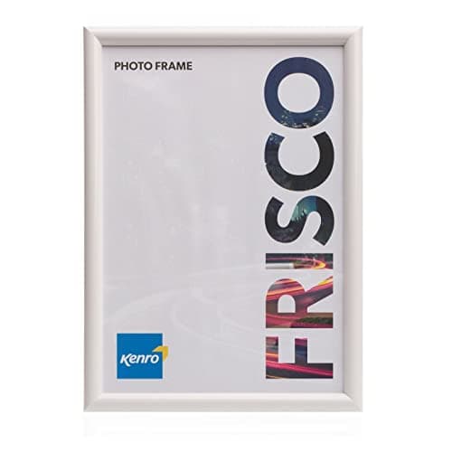 Image of Kenro Frisco Plastic Picture Frames (Box of 1) - A4 / 21.0x29.7cm Freestanding or Wall Hanging Stylish Photo Frame with Glass Front - White