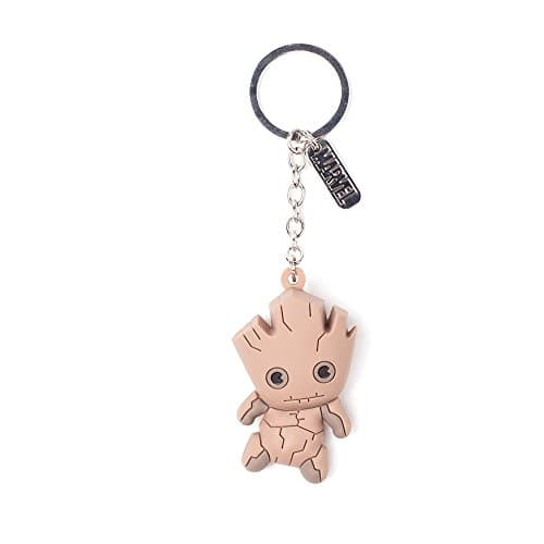 Image of Bioworld Marvel Comics Guardians of The Galaxy Vol.2 Groot Character 3D Pendant Rubber Keychain (Ke020307Gog) Keyring, 16 cm, Multi
