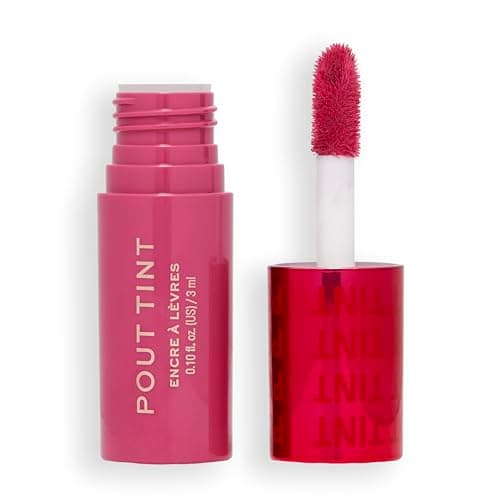 Image of Makeup Revolution, Pout Tint, Lightweight Lip Tint, Buildable Colour, Hydrating Formula with Gloss to Stain Finish, Mad About Mauve, 3ml