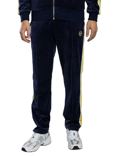 Image of Sergio Tacchini Men's Jogging Bottoms Monte Velour, Maritime Blue/Mango Mint, Maritime Blue/Mango Mint, M