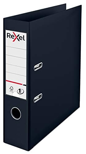Image of Rexel Choices, A4 Lever Arch File, 75 mm Spine, 500 Sheet Capacity, Plastic Cover, File Folder, 2115501, Black