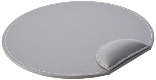 Image of OSCO Faux Leather Mouse Pad with Wrist Support, Non-Slip Base & Smooth Tracking Surface, Durable Stain-Resistant Desk Mat, H2 × W25 × D24 cm, Grey