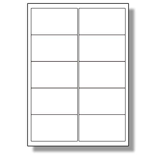 Image of Label Planet® 10 Per Page/Sheet, 5 Sheets (50 Sticky Labels), White Blank Matt Self-Adhesive Plain A4 Address Shipping Stickers, for Laser or Inkjet Printer, UK LP10/99, 99.1 x 57 MM, General Purpose