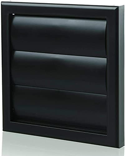 Image of Vents 125mm Black Gravity Shutter Grille – 185 x 185mm Diameter External Vent Cover for Bathroom, Kitchen, Extractor Fans & Ducting