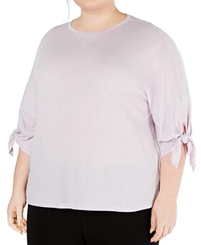 Image of Calvin Klein Performance Womens Plus Hi-Low Drop Shoulder T-Shirt Purple US 3X
