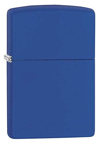 Image of Zippo Windproof Lighter - Classic Model - Royal Blue Matte - Refillable for Lifetime Use - Adjustable Flame - Gift Box - Metal Construction - Made in USA