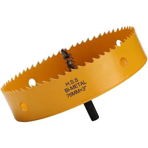 Image of 76mm Hole Saw, Bi-Metal Hole Cutter for Wood, Hole Saw Drill Bit with 35mm Cutting Depth, HSS Drill Hole Cutter for Cutting Plastic, Drywall and Fiberglass