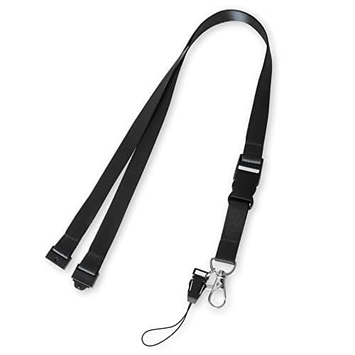 Image of hoinya Lanyard X 1 Neck Lanyard Strap Office Lanyard for Holding a ID Card Holder, Pass Card Badge, Keys or Cell Mobile Phone (Black)