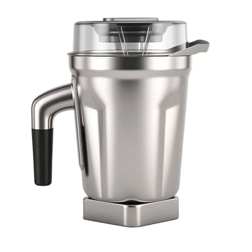 Image of Stainless Steel Container 64oz, Fit for Vitamix 5200 750 6300 Vm0103 Vm0197 E310 A2500 Explorian Commercial Ascent etc Series Blender, Replace for Vitamix Blender Pitcher Jar Cup,5 Years Warranty