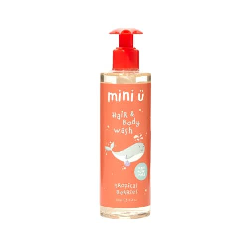 Image of Mini U Tropical Berries Hair & Body Wash Yellow for Children - Suitable from Newborn - Made in UK - Naturally Derived - Suitable for Vegans