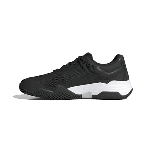 Image of adidas Men's Solematch Control 2 Tennis Shoes, Core Black/Cloud White/Silver Metallic, 8 UK