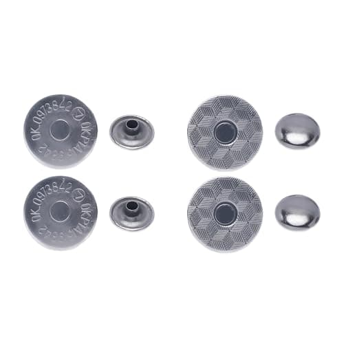 Image of WedDecor 4-Part Laser Cut 18mm Double Rivet Gunmetal Magnetic Clasps Anti-Rust Snap Closure Buttons for Leather Craft, Bags, Purses, Coats & DIY Sewing or Accessory Projects, Pack of 2