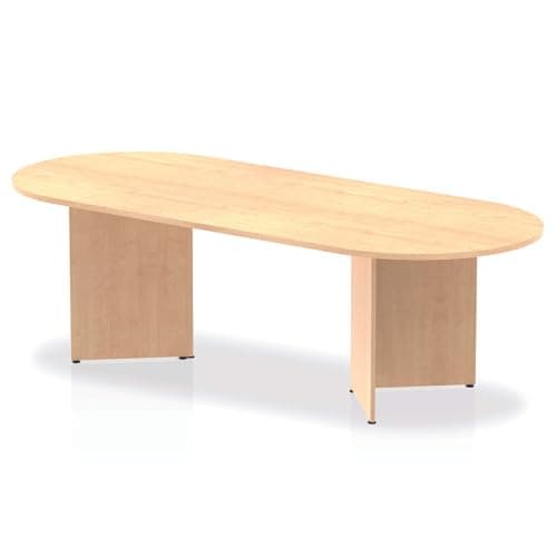 Image of OPO Impulse Freestanding 1800/2400mm Rectangular Boardroom Table Distinctive Arrowhead Legs | Sturdy Build Weather & Heat Resistant Melamine Finish Table Maple 2400