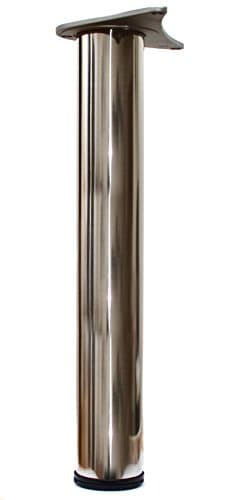 Image of 2 x 870mm Adjustable Chrome Breakfast Bar Worktop Support Table Leg 60mm Diameter