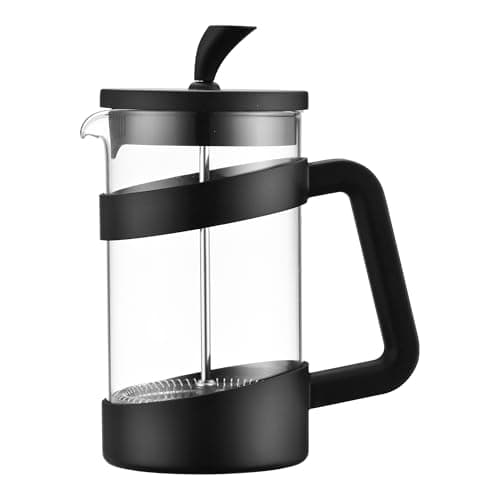 Image of Café Olé Style Cafetière, 350ml 1 Cup Plastic and Glass French Press Coffee Maker, Matt Black VMP-03F