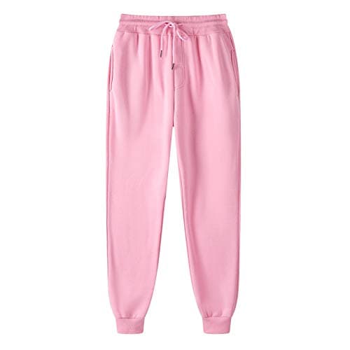 Image of Womens Joggers Sweatpants UK Casual Jogging Pants Athletic Active Sweatpants Running Gym Workout Tracksuit Bottoms Drawstring Elastic Waist Lounge Trousers Pink 3XL