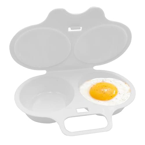 Image of 1PCS Microwave Egg Poacher 2 Plastic Egg Poacher Microwave White Poached Egg Maker Microwave Eggs Capacity Poached Egg Steamer Cups Egg Maker and Microwave Egg Boiler Poacher for Home Breakfast