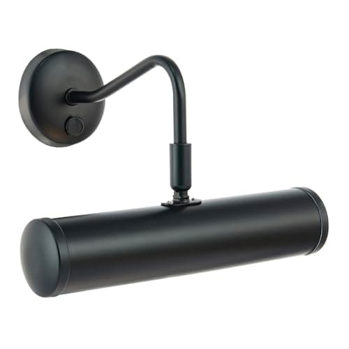 Image of Happy Homewares Classic Traditional Adjustable Picture Wall Light Fitting in Matte Black with Switch Button | 1 x 7w E14 | 23cm x 22cm x 14cm