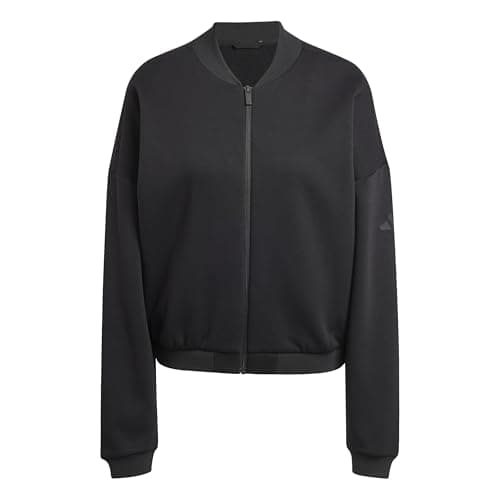 Image of adidas Women's ESSENTIALS CONTEMPORARY LOGO BOMBER JACKET, Black, S