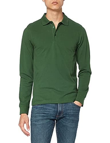 Image of Clique Men's Classic Long Sleeve Polo Shirt, Green (Bottle Green), XX-Large