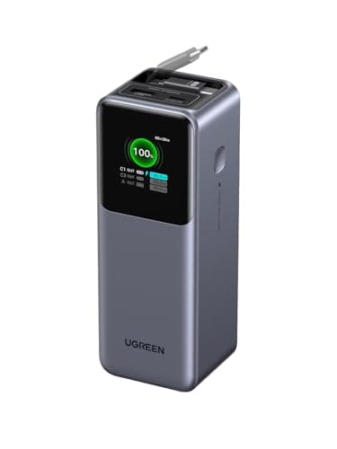 Image of UGREEN Nexode 165W External Battery 20000mAh Retractable USB C Cable 100W 2 Ports Power Bank Quick Charge PD TFT Screen Compatible with iPhone 17 16 15 14 Air Plus Pro Max Galaxy S25 S24 MacBook iPad