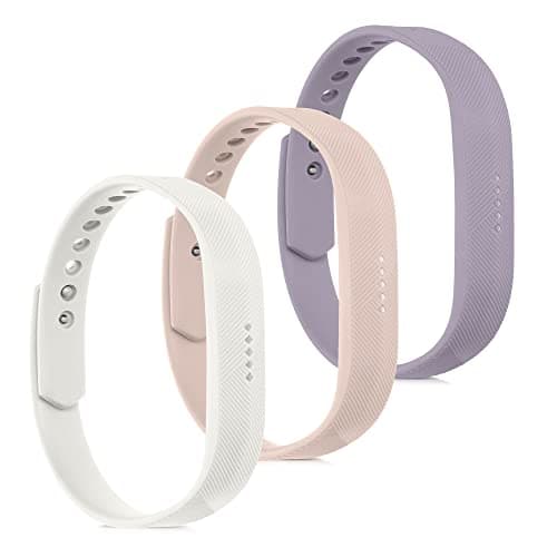 Image of kwmobile TPU Watch Strap Compatible with Fitbit Flex 2 - Set of 3 Fitness Tracker Replacement Bands