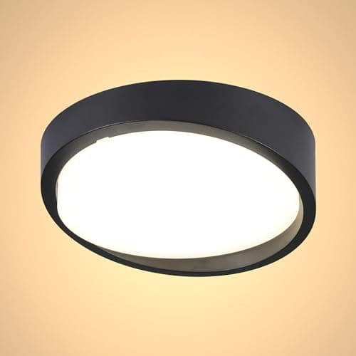 Image of TEKLED Sleek LED Bulkhead Black Ceiling Light | Bathroom IP65 Waterproof 18W 4000K Cool White CCT | Large Interior Exterior Flush Ceiling Light | Adjustable Wall or Ceiling Mounting Fitting
