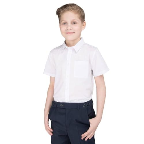 Image of Listers Schoolwear Boys Short Sleeve White School Shirt Easy Iron School Shirt 3-18 Years