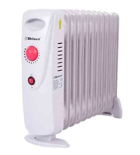 Image of Belaco 1200W Mini Oil Filled Radiator, 11 Fin Portable Electric Heater with Adjustable Thermostat, Quiet Energy Efficient Room Heater