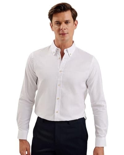 Image of Ted Baker Mens Allarde Ls Regular Branded Oxford Shirt, White, S UK